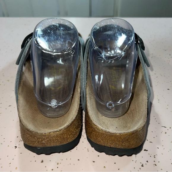 Birkenstock papillio metallic Line Pattern silver 260 sandals Women’s Sz 9 - Picture 4 of 12